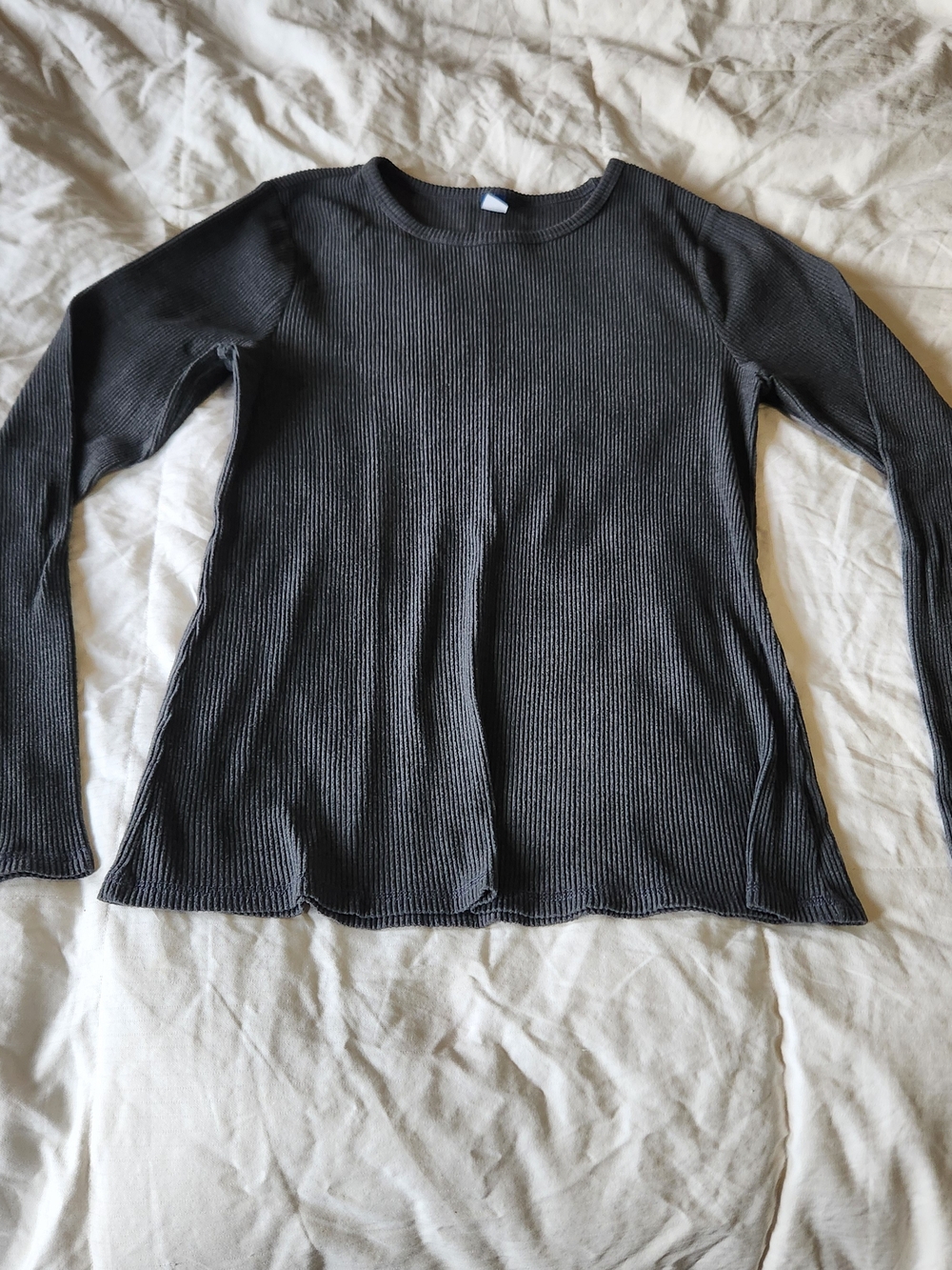 Old Navy Charcoal Ribbed Crewneck Long-Sleeve Sweater